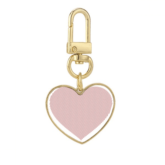 lines valentine's day red Gold Heart Keychain Metal Keyring Holder