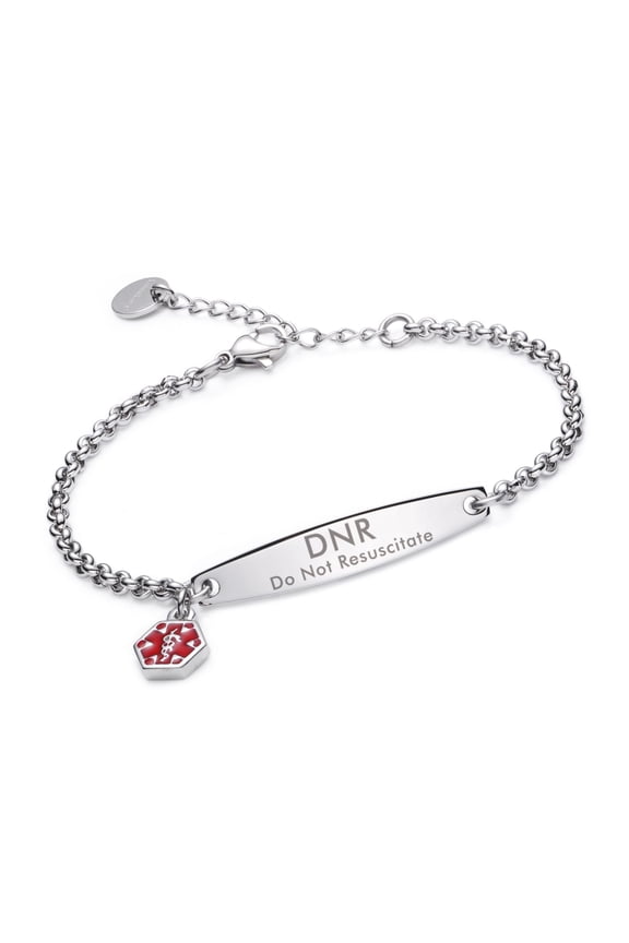 Stainless steel Medical bracelet for Women Do Not Resuscitate DNR Bracelets