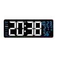 thumbnail image 1 of linyes 16 Inch Large Display Digital Wall Clock RGB LED Clocks Temperature Date Display, 1 of 10
