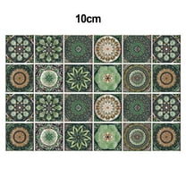 linyes 24PCS 10 15 20CM Art PVC Tile Stickers Green Mandala European Wall Stickers
