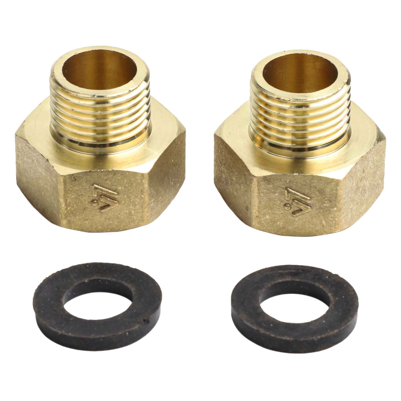 linyes 2Pcs Brass Hex Bushing Reducing Connector 1 Inch Female X 1/2 ...