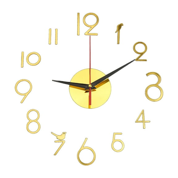 linyes 3D Frameless Wall Clock DIY Number Wall Stickers Home Decor Silent Large Wall Clock for Bedroom Living Room Kitchen