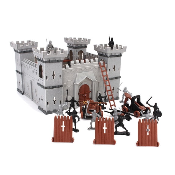 linyes A Set Of Medieval Castle Knights War Weapons Game Infantry Accessories Toy Set Castle Model 18*18*20cm