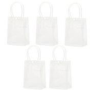 linyes Clear PVC Gift Bags Reusable Plastic Bags Transparent Tote Shopping Bags with Clear Handle Gift Wrap Bags for Wedding Birthday Valentines Day Party 5 PCS