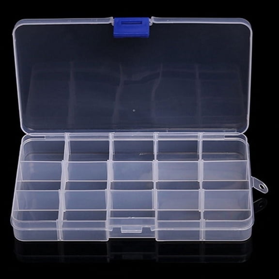 linyes Clear Plastic Organizer Box with Adjustable Small Craft Organizers and Storage Compartment Container for Bead Nail Jewelry Art DIY Crafts Tackle Small Items Storage Box