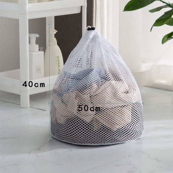 linyes Laundry Mesh Bags, Drawstring Net Laundry Bag for Washing Machine Mesh Wash Bags Heavy Duty Dirty Clothes Washing Machine Bag Travel Washing Bag
