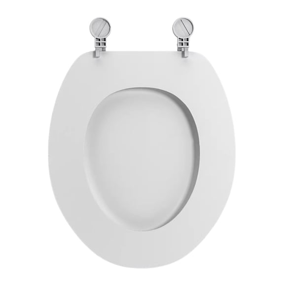 linyes O/U Shape White Toilet Seat, Soft Close Top Fixed Toilet Seat Cover Bathroom