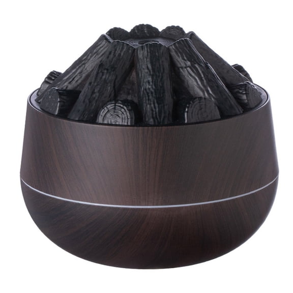 linyes Portable Flame Effect Essential Oil Diffuser Humidifier Simulation Campfire Silent Mist Maker 300ml Capacity for Home Office Bedroom Living Room