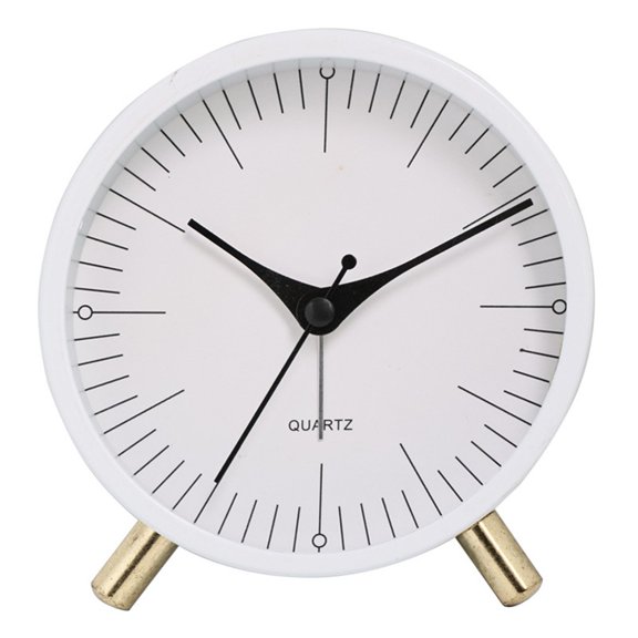 linyes Quartz Alarm Clock Simple Silent Desktop Round Creative Pointer Table Clock