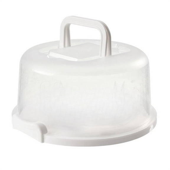linyes Round Cake Carrier Container Stand with Lid and Handle for Transport Storage