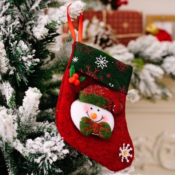 linyes Small Christmas Socks Christmas Stockings Mini Knitted Christmas Hanging Socks,Christmas Candy Bag Christmas Knitted Doll Gift Bags, for Family Christmas Decoration
