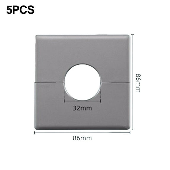linyes Square Pipe Wall Covers Detachable Pasted Cable Hole Panel High Profile Horizontal Switch Socket Cover Decorative Trim Shower Pipe Cover Tube Escutcheon Plates 5 Pcs