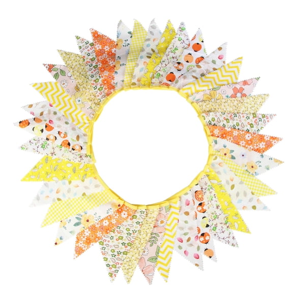 linyes Triangle Bunting Banner Vintage Flower Fabric Bunting Banner Cotton Fabric Flags Pennant Garlands Pennants for Birthday Party Wedding Outdoor and Home Decorations 33 Ft