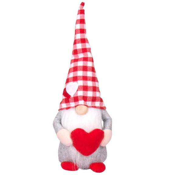 linyes Valentines Day Faceless Gnome Plush Doll Love Heart Elf Doll Home Ornaments