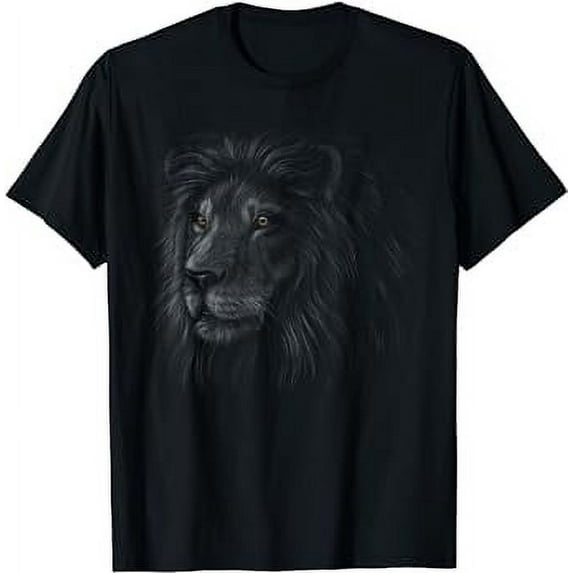 lion head black art gifts for lovers lions King of Animals T-Shirt