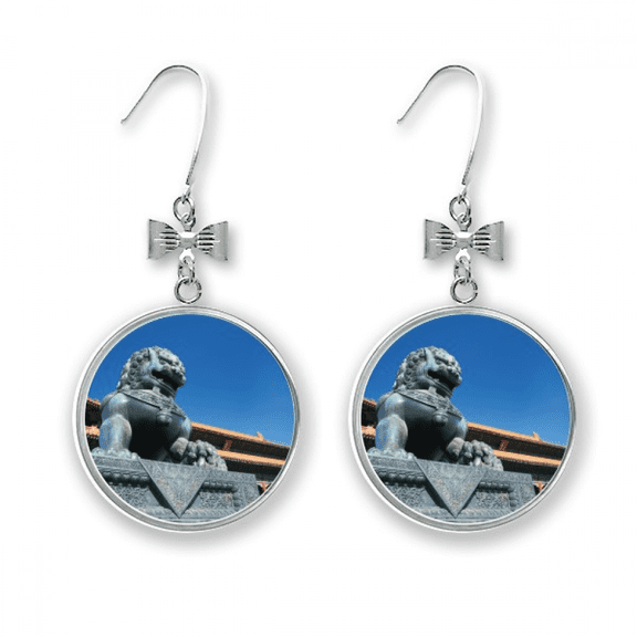 lion the imperial china bow earrings drop stud pierced hook