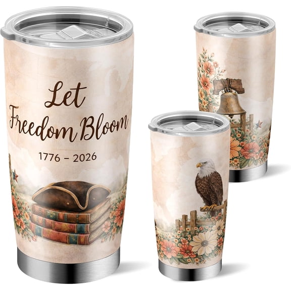 lionpower 250 Anniversary USA Tumbler, USA 250th Anniversary Merchandise, 1776-2026 20 Oz Stainless Steel Tumbler With Lid, Insulated Travel Coffee Tumbler 20oz, 250 Years Gift For Women Men (Retro)