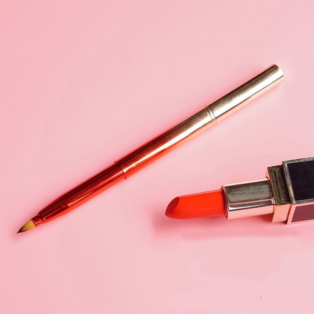 lip brushes Retractable Lip Brush Cosmetic Tool Compact Portable Metal