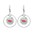 thumbnail image 1 of lip flower frame cartoon pattern earrings dangle hoop jewelry drop circle, 1 of 3
