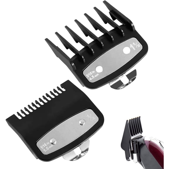 lipper Guards  2 Pcs Clipper Guard Set Compatible with Wahl Clippers  Includes Sizes 0.5 & 1.5 Guards  Professional Haircutting Accessories
