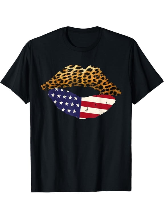 lips leopard 7th of july t shirt