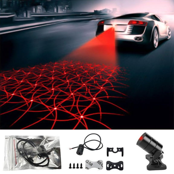 liraijei Car Truck Red LED-Laser Fog Light Anti-Collision Taillight Brake Warning 12-24V G7W1