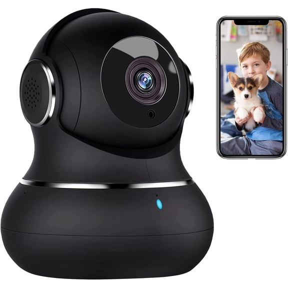 2K Indoor Security Camera, 360 Cameras for Home Security Indoor with Motion Detection, Pet Cam with Phone App, Baby Monitor-Night Vision