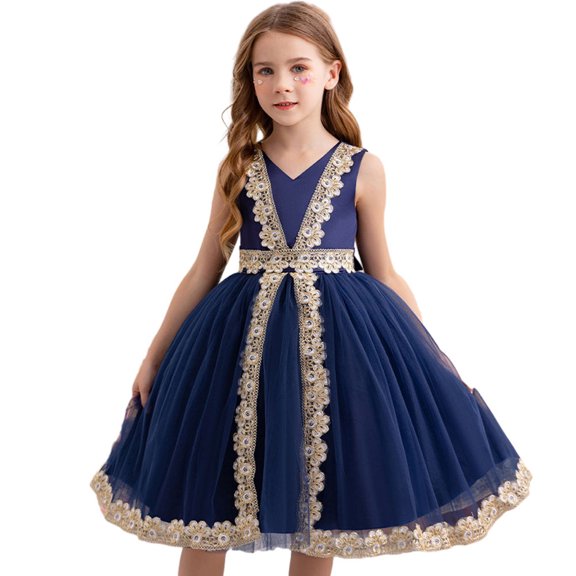little Girl Flower Lace A-line Wedding Party Dresses Kids Pageant Birthday Formal Dress