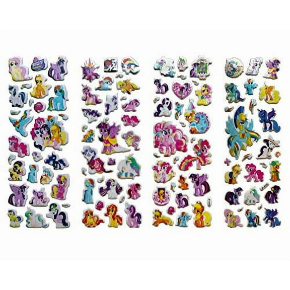 My little Pony Stickers?200 Puffy Stickers?8 Sheets Party Favors?Kids? Favorite 3D Cute Stickers and Teacher Stickers? including Rainbow Dash, Twilight Sparkle, Pinkie Pie, Rarity, Fluttershy and