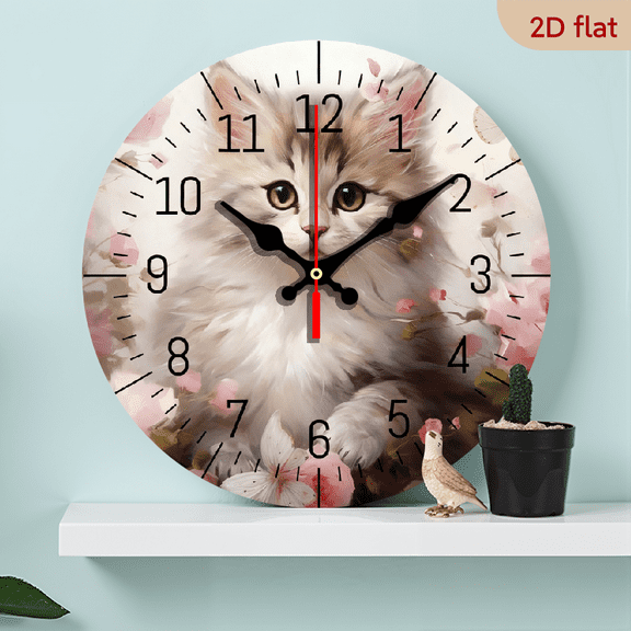 A little cute cat.1 pc wall clock.Accurate timing, frameless design, simple and elegant. Silent movement, silent walking, healthy sleep every day,10*10inch.