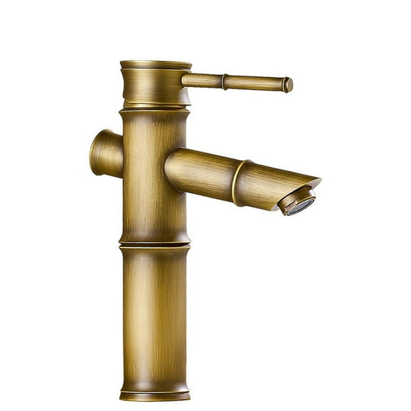 little home Antique style Bathroom Faucet Brass Basin Faucets Hot Cold Water Garden WC Taps