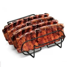Form Rib Tray BBQGuys Universal Rotating Roast BBQ Grill Rotisserie Rib Trays (4 ...