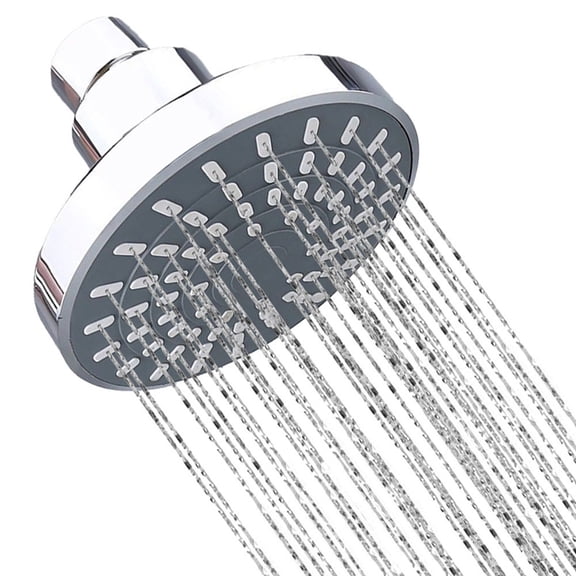 little home Rainfall Shower Head 9.5cm Round Chrome Wall-Mounted Adjustable Flow Bathroom Fixture High Pressure Self-Cleaning Nozzle Easy Installation ABS Construction