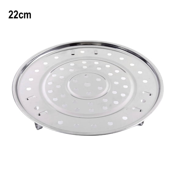little home Stainless Steel Steamer Tray Rack Plate Steam Cooking 3 Stands Round Type 18-30