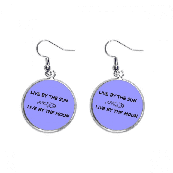 live by the sun/moon ear dangle silver drop ear jewelry woman
