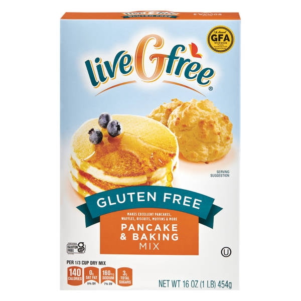 liveGfree Gluten Free Pancake and Baking Mix, 16 oz - (Pack of 2)