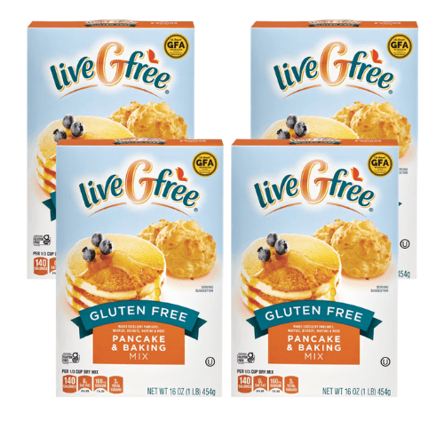 liveGfree Gluten Free Pancake and Baking Mix, 4 Pack, 16 oz