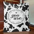 thumbnail image 1 of livetty Bible Verse and Cow Print Blanket, Cow Gifts for Women, Inspirational Christian Gifts for Women Girls, Mothers Day Birthday Wedding Christmas Gifts, Soft Flannel Blanket 40'' x 50'', 1 of 5