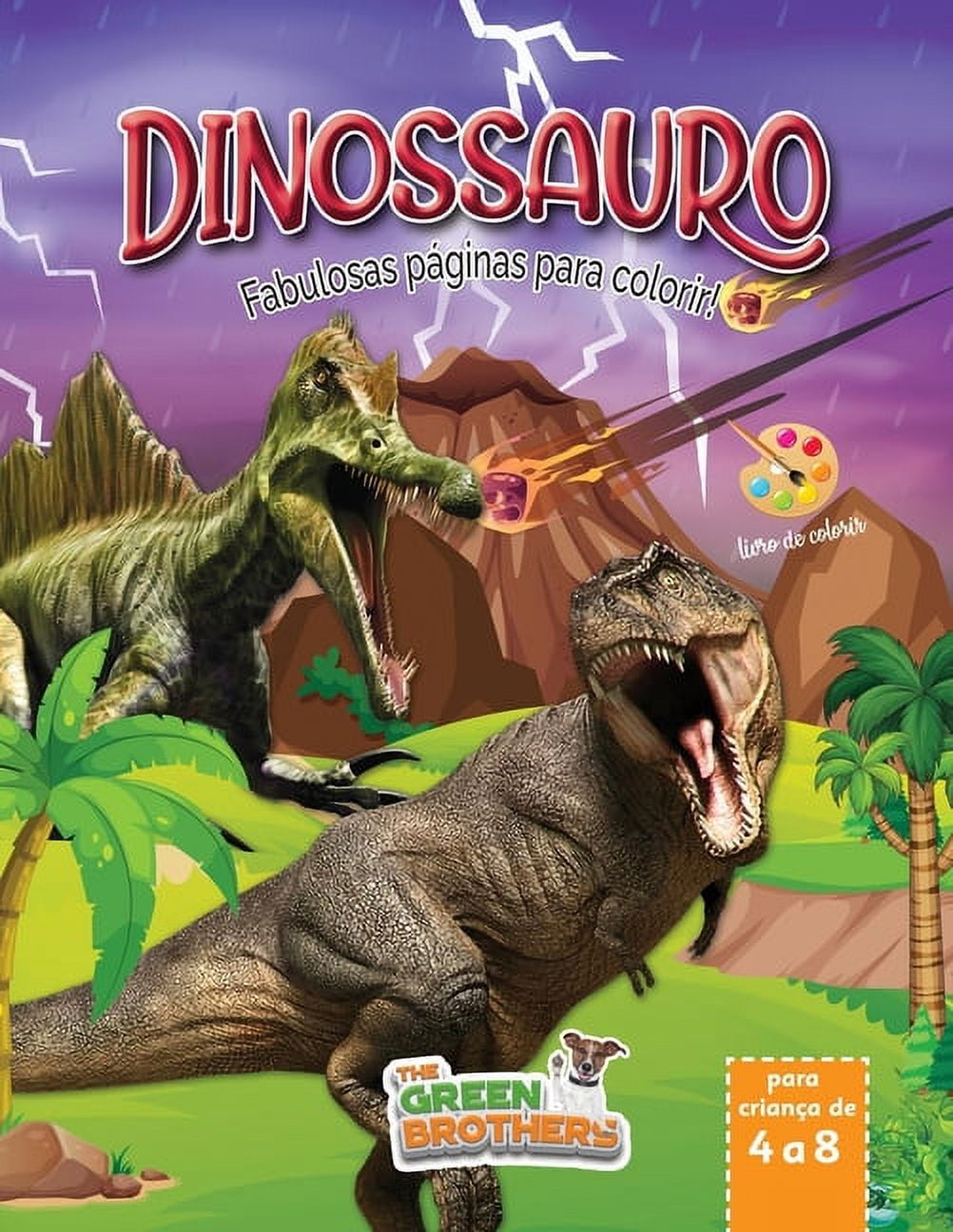 livro de colorir dinossauros: para crian a de 4 a 8. Fabulosas p ginas ...