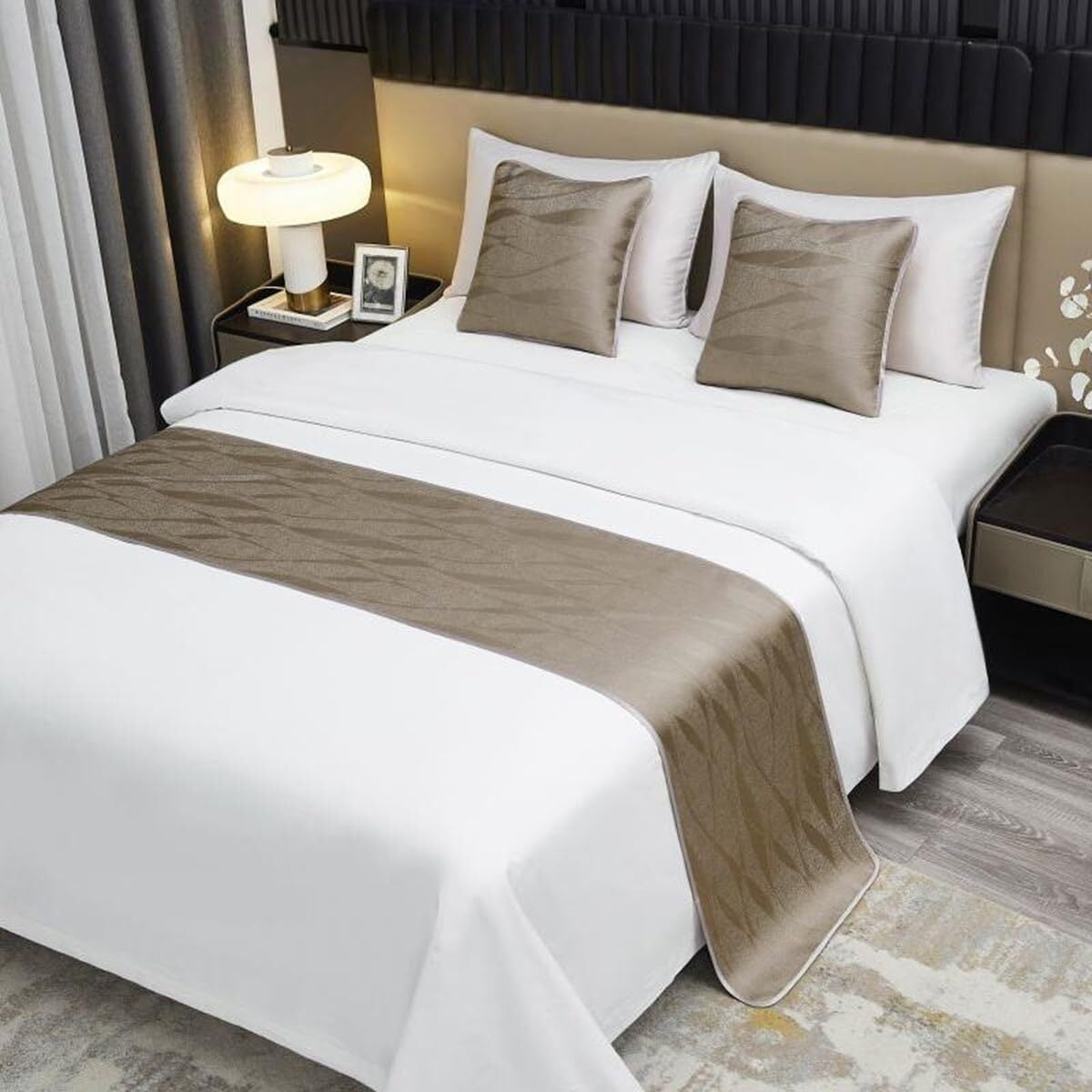 LIXIAO New Solid Color Bed Runners for King Size Bed Simple Bed Scarf ...