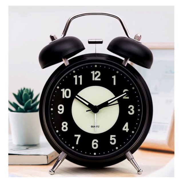 lixiao Silent Nonticking Analog Stone 4inch Batterypowered Dualbell