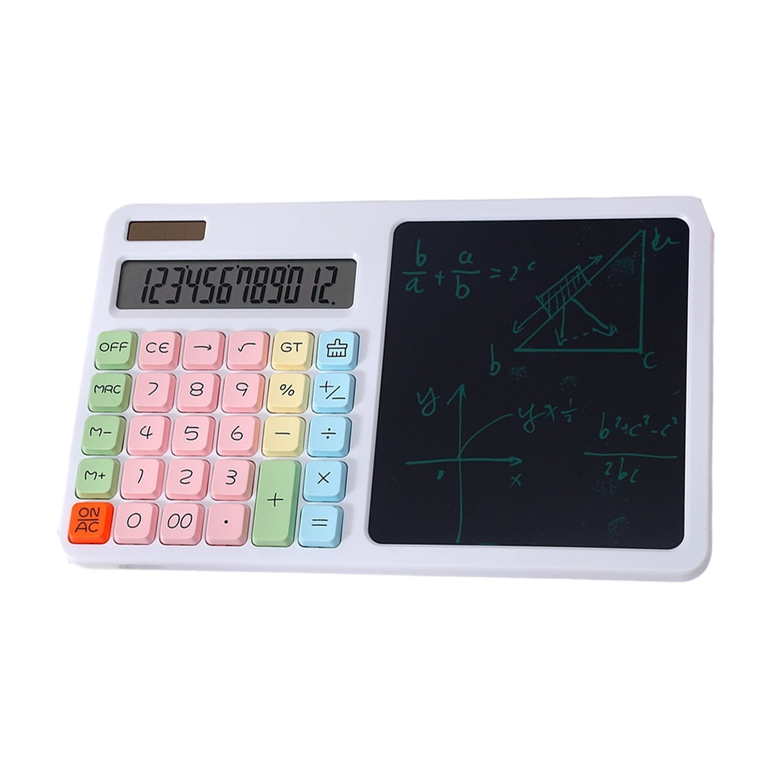 lixuesong 12 Digit Solar Calculator Large LCD Display With LCD Writing Board Scientific Calculator Standard Function Calculator
