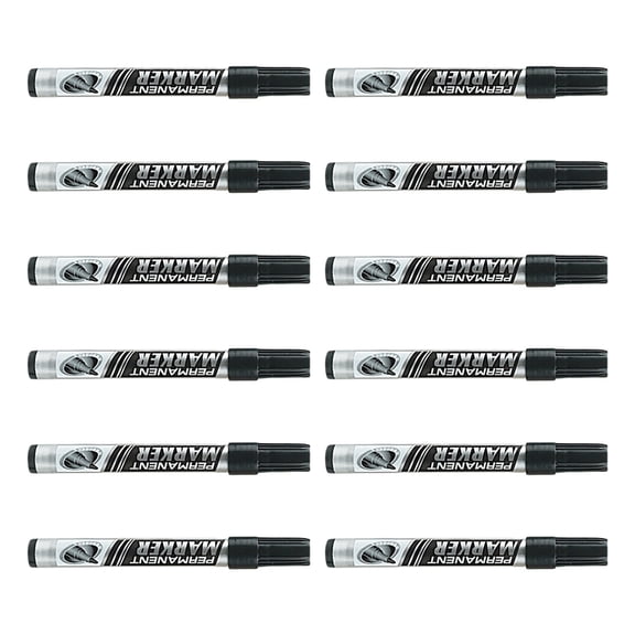 lixuesong 12Pcs Oil Based Marker Pen Water Resistant Permanent Marker For Logistics Packaging Warehouse Management Labeling