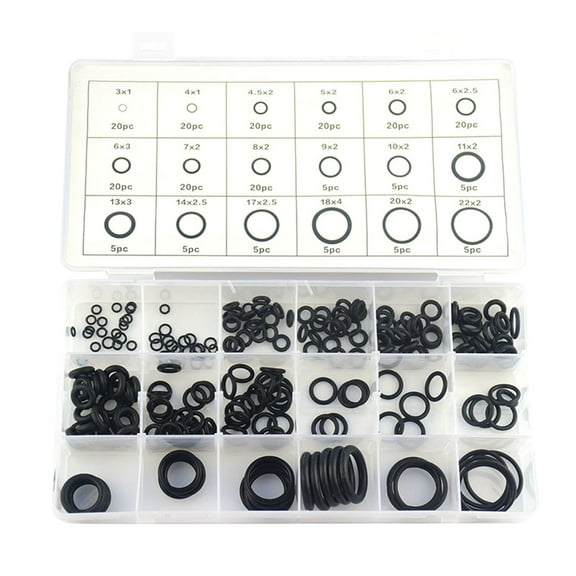 lixuesong 225pcs Black Rubber Washer Sealing Rings Assortment Plumbing Auto Repair Sealing Rings Highly Temperature Resistance