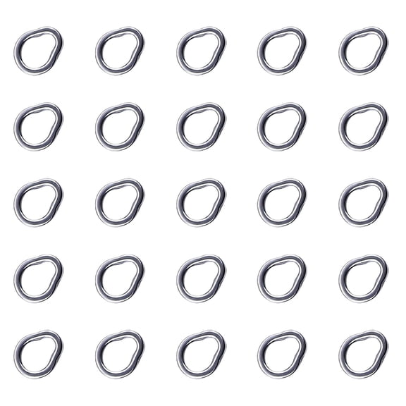 lixuesong 25Pcs Stainless Steel Split Rings Solid Metal Fishing Attachments Link Pear shape Fishing Rings For Lures Setups