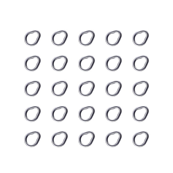 lixuesong 25Pcs Stainless Steel Split Rings Solid Metal Fishing Attachments Link Pear shape Fishing Rings For Lures Setups