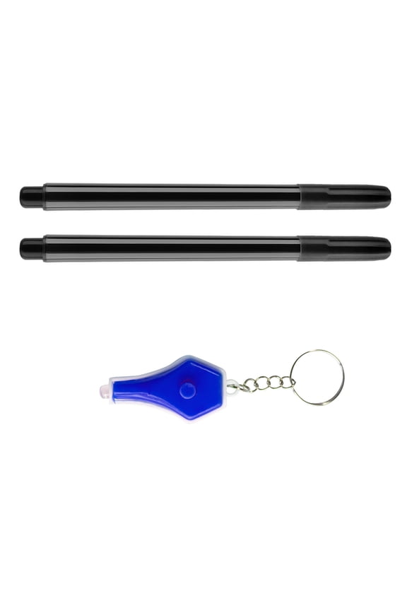 2Pcs Invisible Markers Invisible Inks Pen with Flashlight Keychain For Secret Messages Kids Birthday Stocking Fillers
