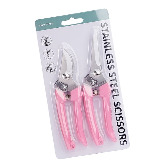 lixuesong 2Pcs Pruning Shears Stainless Steel Garden Shears Handheld Gardening Scissors Garden Trimmer for Plant Flowers Fruits