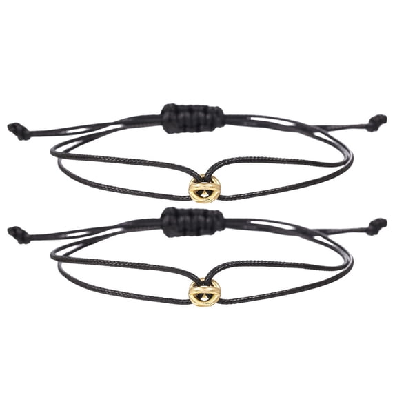 lixuesong 2pcs Couple Bracelets Good Luck Beads Handchain Adjustable Handmade Wristchain Braided Rope Wristchain Accessory