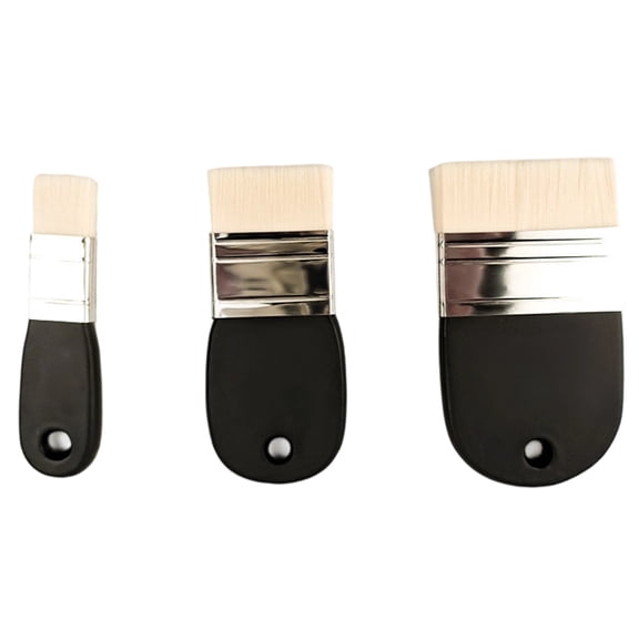 lixuesong 3 Pcs Flat Paddle Paint Brush Set Nylon Hair Painting Brushes Wide Paints Brushes for Acrylic Oil Paint Watercolor